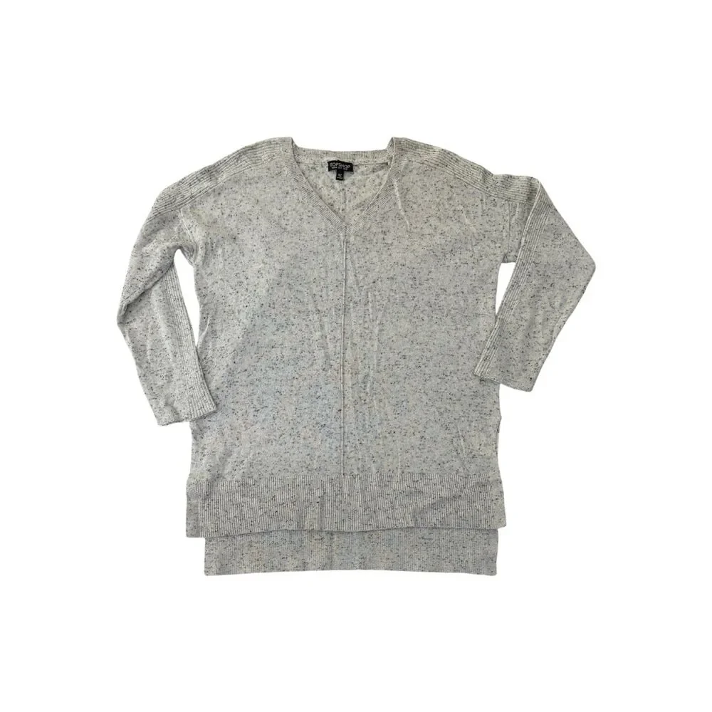 Topshop Womens High/Low Long Sleeve Knit Top Size 6